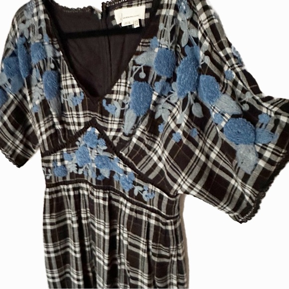 Anthropologie Sarah Plaid Embroidered Tunic NWOT Size 8 - Picture 3 of 12